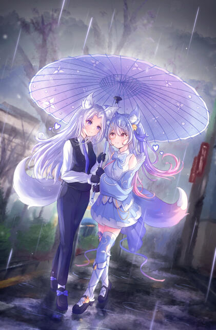 Kyuko and Iris in the Rain! Kyuko and Iris in the Rain!